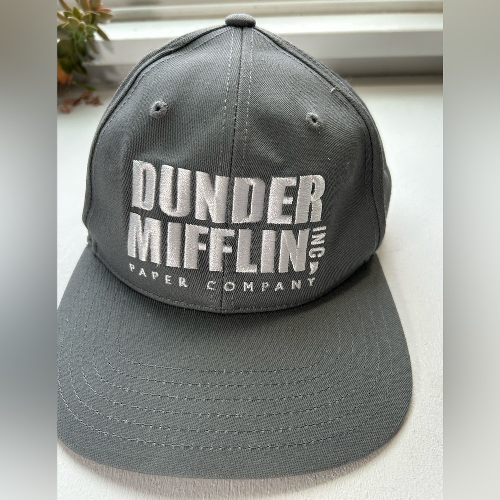 The Office Dundee Mifflin hat gray white embroidered OSFM